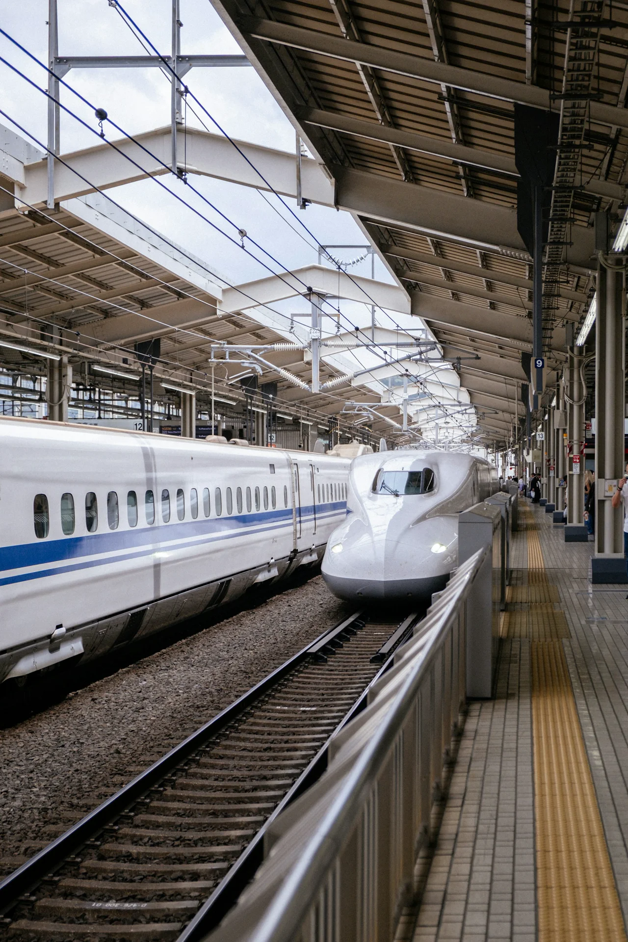 Shinkansen at a station in Kyoto